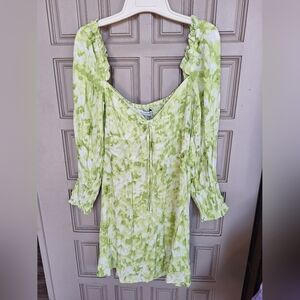 Faithful The Brand Dress Sz6 Puff Sleeve/Back Smocking Bra Form Sweetheart Front